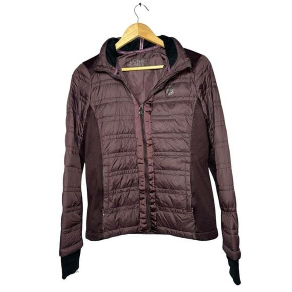 Michael Kors Women's Puffer Jacket - Dark Brown/Purple Size Small